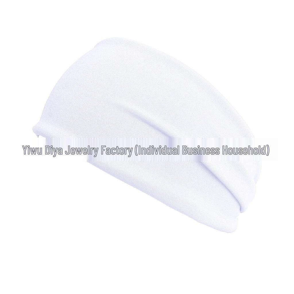 Unisex Elastic Sports & Yoga Headbands, Sweat-Absorbing Cotton Hair Accessories, Solid Colors