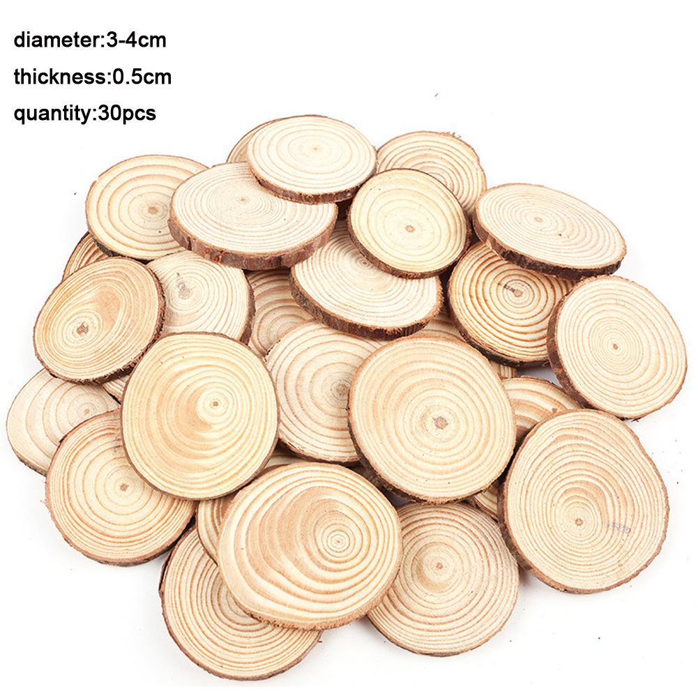 

Natural Wood Slices, Wood Log Slice Disc 1-19 cm DIY Circle Round Wood Disks Crafts for Wedding Christmas Party Art Decoration