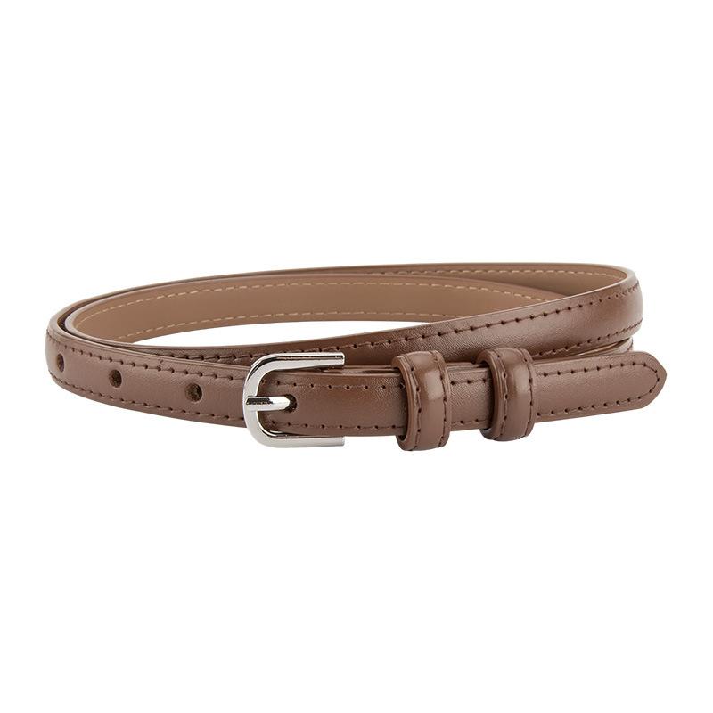 

Korean Style Genuine Leather Women s Thin Belt Cowhide Alloy Pin Buckle Retro Simple Hong Kong Style Girls Thin Belt 105cm