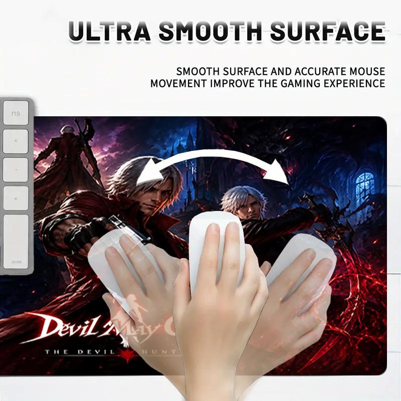 1Pc Devil May Cry Dante'S Inferno Gaming Mouse Pad Keyboard Desk Mat Non-slip Rubber Lock Edge Waterproof Computer Mousepad for Office Home Decor S122