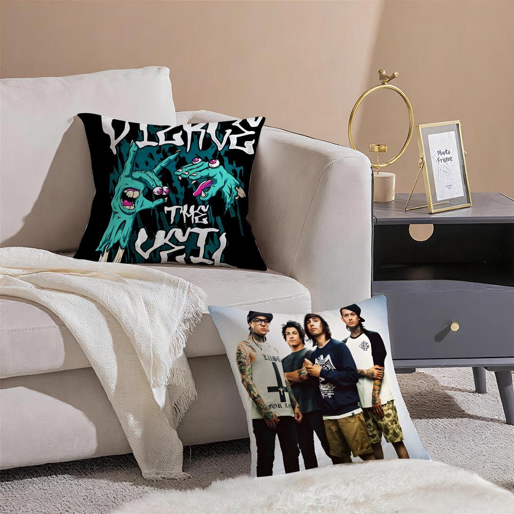 Dynamic Rock Band PPierce The Veil Cushion Cover Pillowcase Short Plush Invisible zipper Room Sofa Cushion Cover