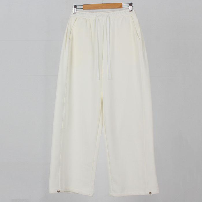 Ppaeppae Custom 2-Inch 2-Way Side Pintuck Hem Snap Button Elastic Waist Drawstring Wide Training Sweatpants 4 Colors (Short / Long 2 Types Of Length)