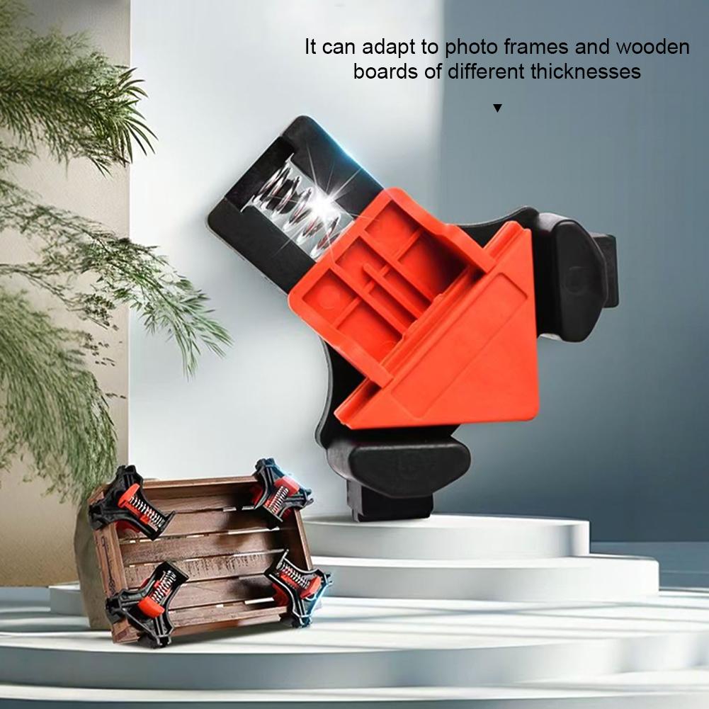 4pcs 90° Corner Clamps For Woodworking Fast Adjustable Quick Spring Loaded Woodworking Clamps Cabinets Photo Framing