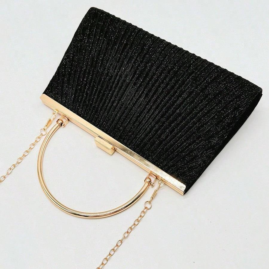 Sac de Soirée Sac Plissé Sac de Soirée Pochette de Fête Sac pour Femme noir