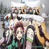 New Demon Slayer Kimetsu No Yaiba Kamado Nezuko Anime Bedding Set Duvet Cover Set Printed Cartoon Home Decor