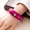 Personalized Design Sense Pentagram Rivet Wood Bracelet Versatile Trendy Cool Exaggerated Bracelet Wide-Sided Rivet Jewelry