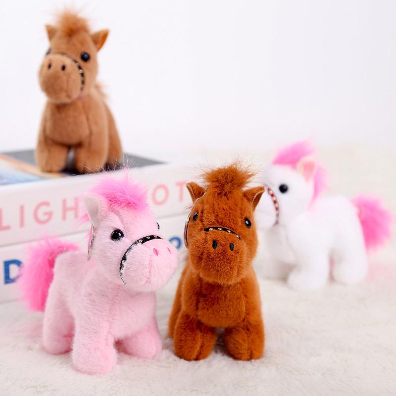 Turn Tail Cute Horse Plush Toy Kawaii Lifelike Animal Soft Horse Stuffed Doll Decor Friend Kid Birthday Gift