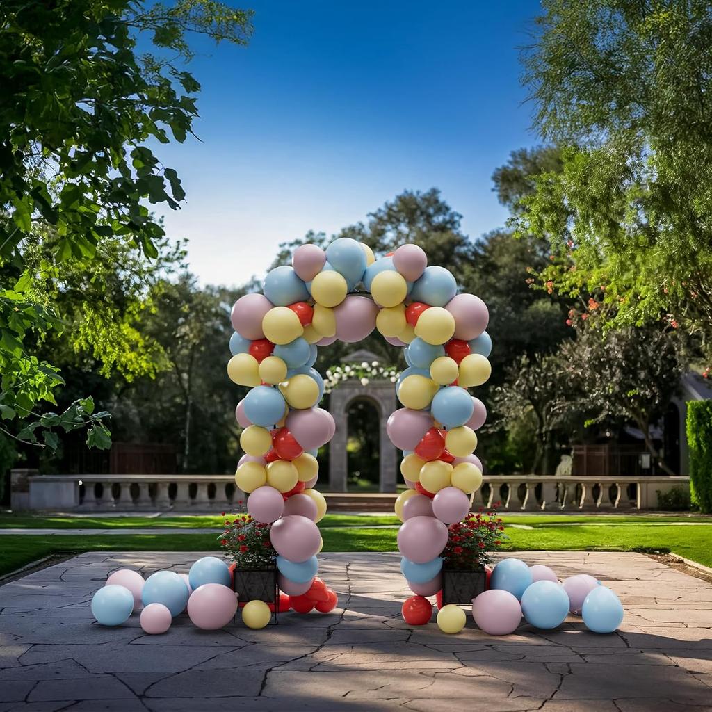 8.2ft Metal Garden Arch W/ Planter Boxes - Trellis for Climbing Plants, Wedding Arbor for Backyard Ceremony