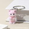 Flocked Resin 3D Kitten Keychain: Cute Pendant Charm for Bags & Car Keys