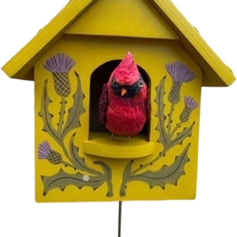 Kinetics Birdhouse Wall Art Decors with Rotating and Swaying Bird Creating Moving Shadows for Magically Room Ambiances Decors