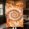 1pc tie-dye spiral Outdoor Flannel Blanket Soft Warm All-Season Throw for Sofa Bed Car Camping Office, Cozy Gift Idea1278S