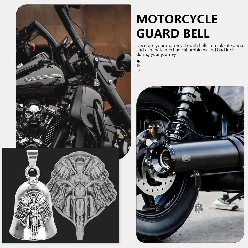 Motorcycle Biker Guardian Luck Riding Bell with Key Chain Ring & Hanger for Bikers Riders, for Men Women Guard Riding Safety