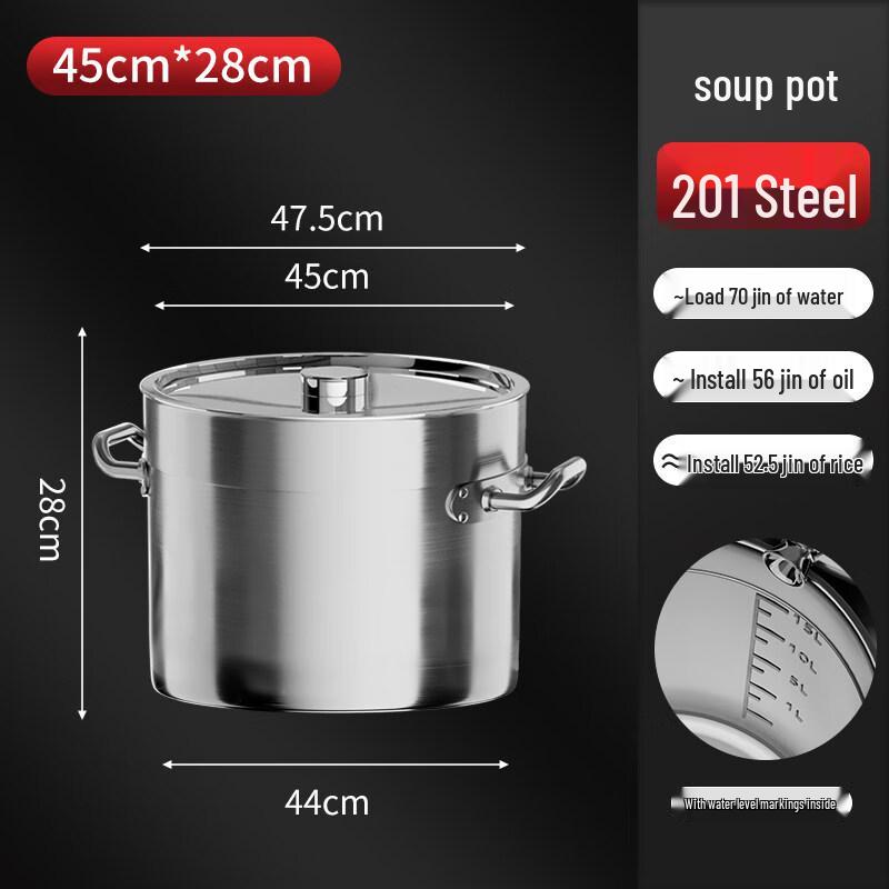 Yicheng 304 Stainless Steel 40L Induction Soup & Stew Pot