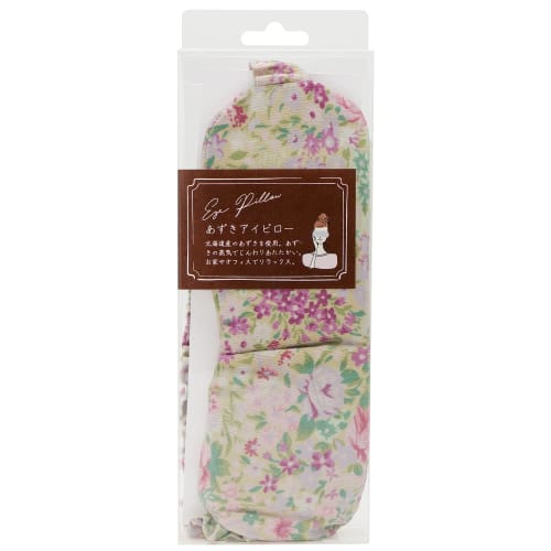 Koji Company Eye Mask, Azuki Bean Eye Pillow, Hot, Made in Japan, Floral Rose Garden Pattern, 187434