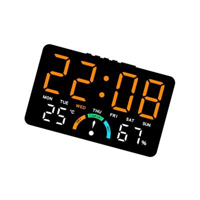 Modern Minimalists Design Electronic Clock Large Screen Display Indoor Thermometers Hygrometer Wall Mountable Tabletop