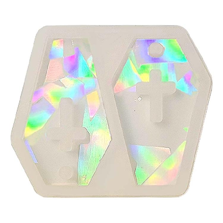 

DIY Holographic Crystal Epoxy Resin Silicone Mold Cross DIY Earring Keychain Pendant Mould Jewelry Making Supplies
