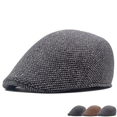 Autumn Winter Warm Cap British Men's Middle-Aged and Elderly Advanced Cap Old Man Woolen Beret Dad Cap