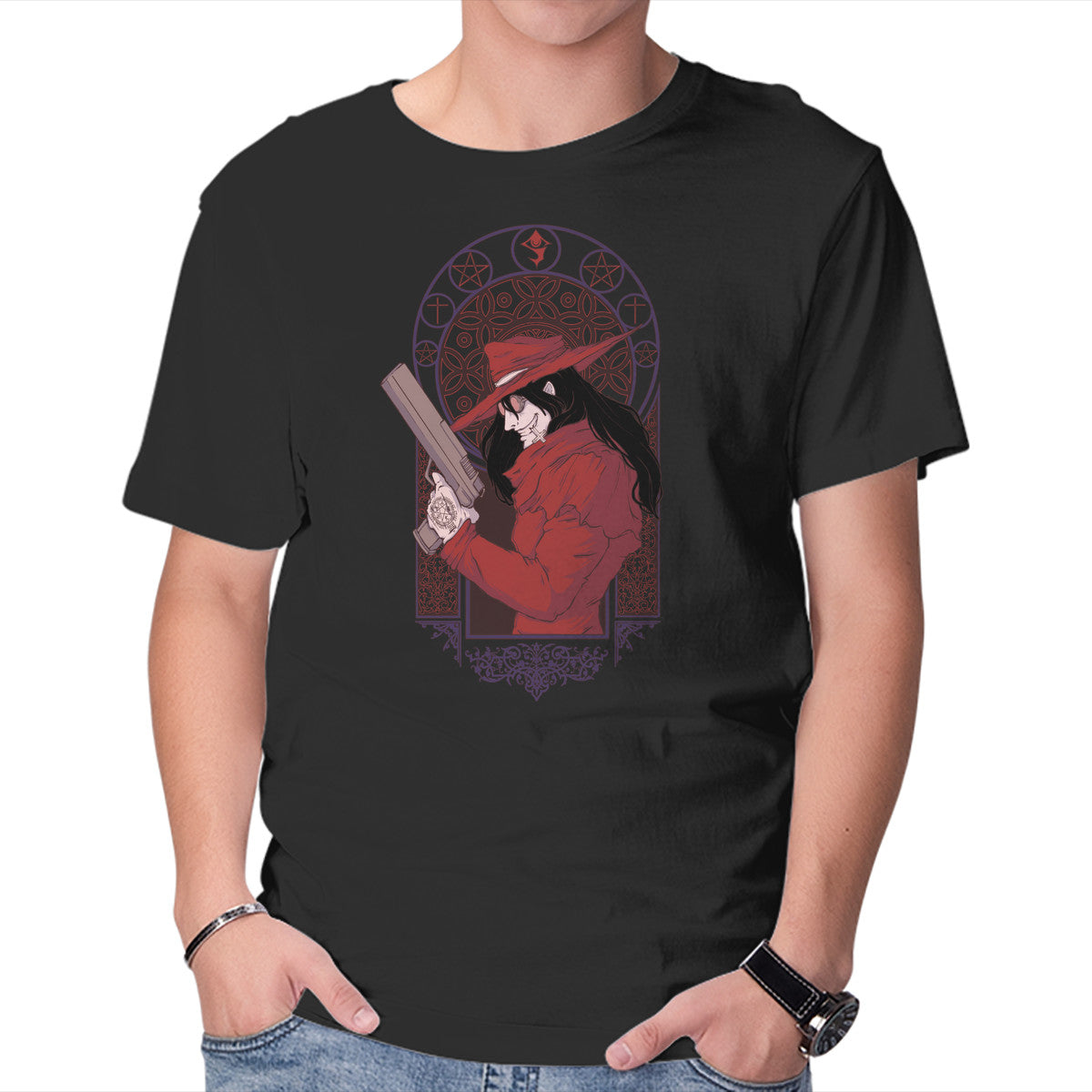 Unisex Crew Neck T-Shirt The Vampire Graphic Short Sleeve Casual Tee XXL
