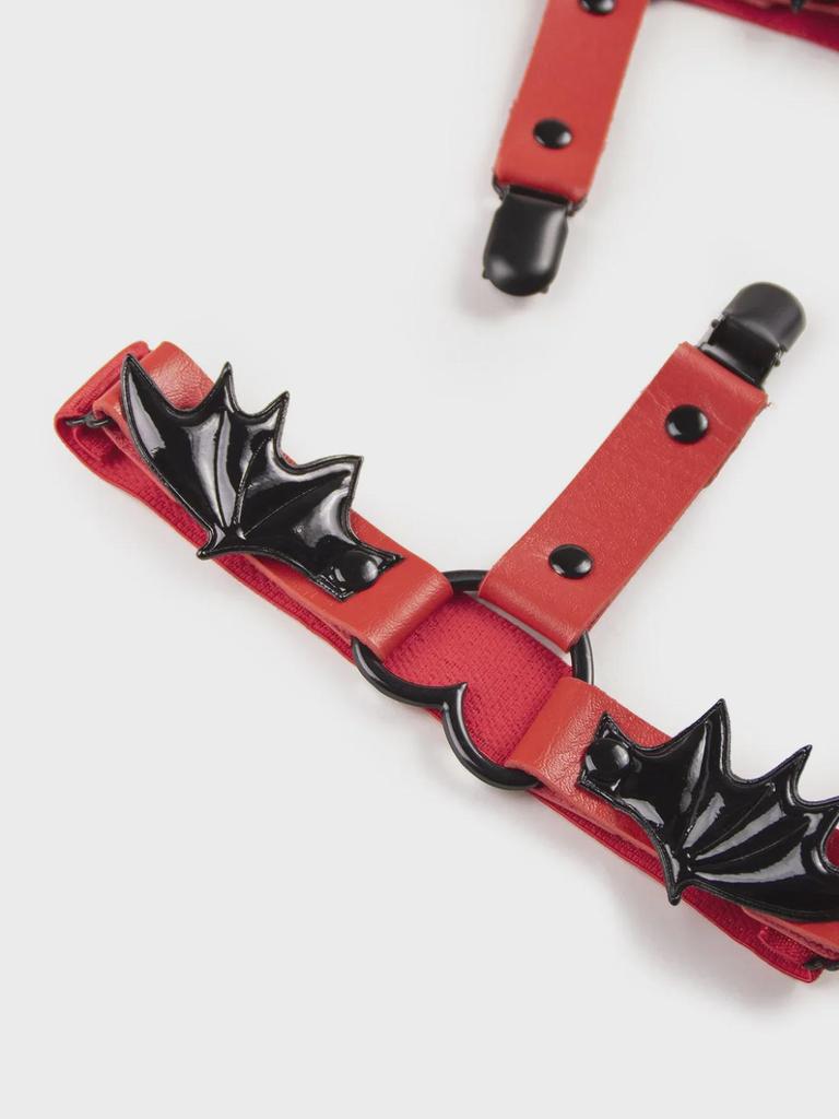 Bat Wing Love Socks Clip - Dark Punk Style Elastic Garter for Women