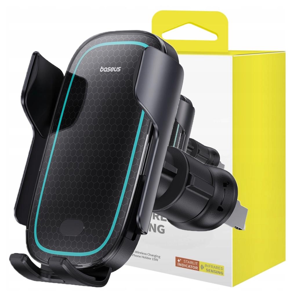 Uchwyt Samochodowy Z Ładowarką Baseus Milkyway Pro 15W (Czarny)