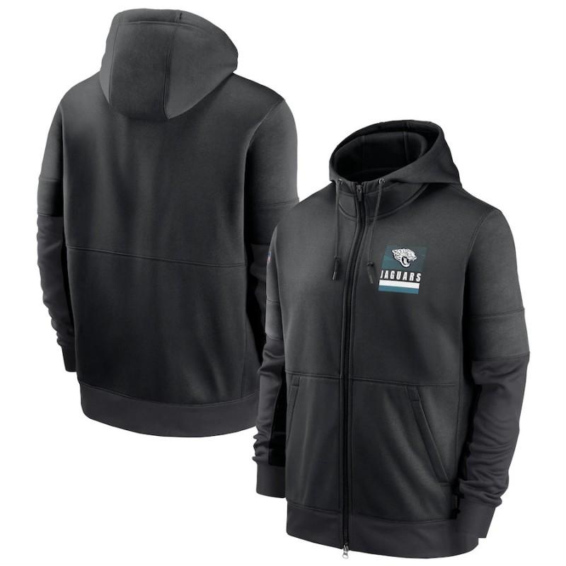 Mens Zip-Up Hooded Sweatshirt NFL Football Team Print Athletic Casual Wear