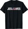 4th of July Christian Jesus Saves USA Flag Patriotic T-Shirt