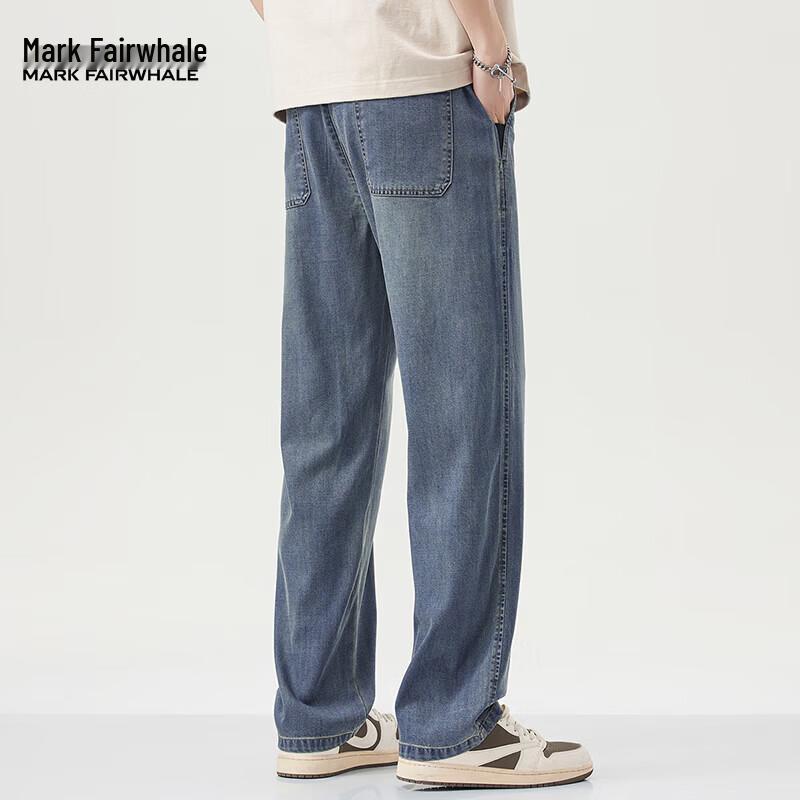 Mark Fairwhale Men's Loose Fit Tencel Lyocell Straight Jeans