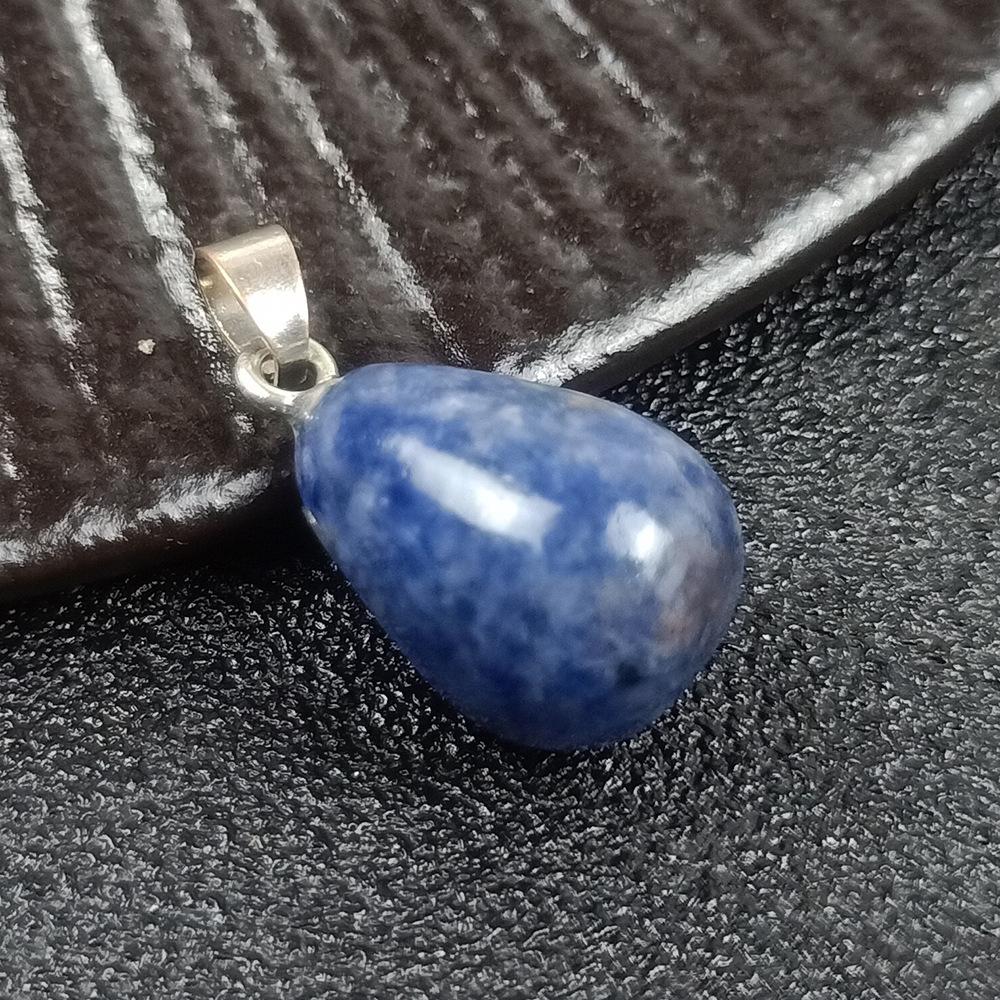 Natural Crystal Women's Pendant Teardrop Half GEM PENDANT Tiger Eye Agate Lapis Lazuli Pear Necklace Pendant