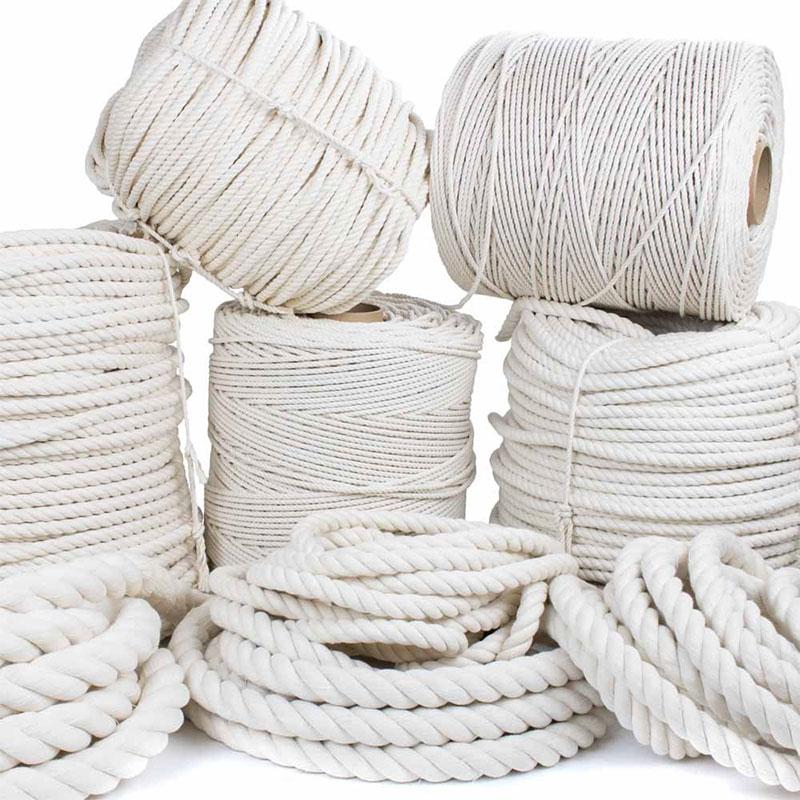 Corda Macramè 3-20mm Corda Intrecciata in Cotone Naturale per Artigianato Fai-da-te Stendibiancheria Multiuso Uso Interno ed Esterno Realizzazione di Decorazioni da Parete