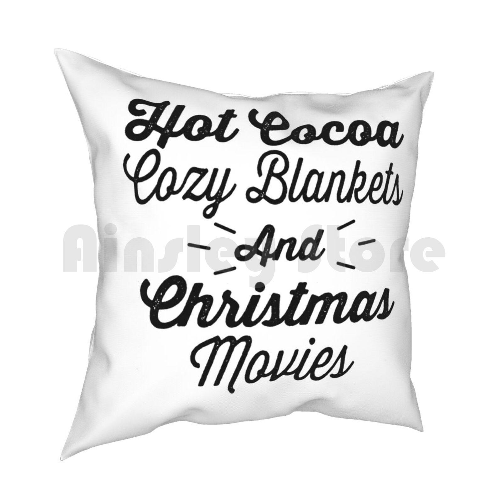 Hot Cocoa Cozy Christmas Movies Pillow Case Printed Home Soft DIY Pillow Cover Hot Cocoa Cozy Christmas Movies Hot Cocoa 30x30cm 12x12in
