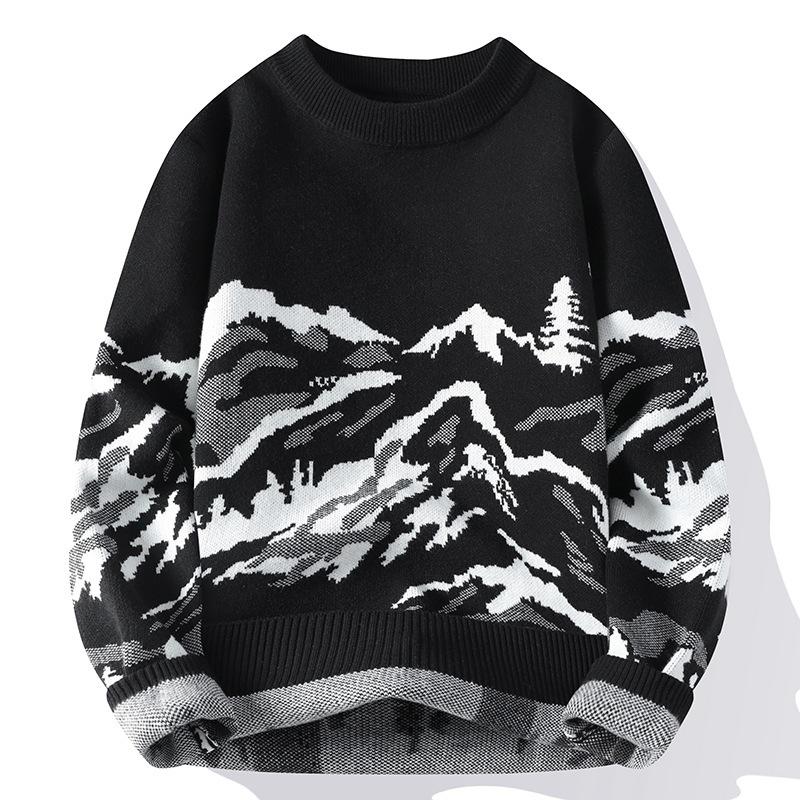 Hot Sale, Popular, New Casual Korean Velvet Semi-turtleneck Sweater In Autumn and Winter, Knitted Jacquard Sweater