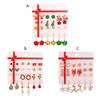 12 Pair Christmas Earrings Snowman Tree Santa Claus Earrings Stud Earring Women Girl Bow 3-Choice Knot/ Bell/ Snowflake