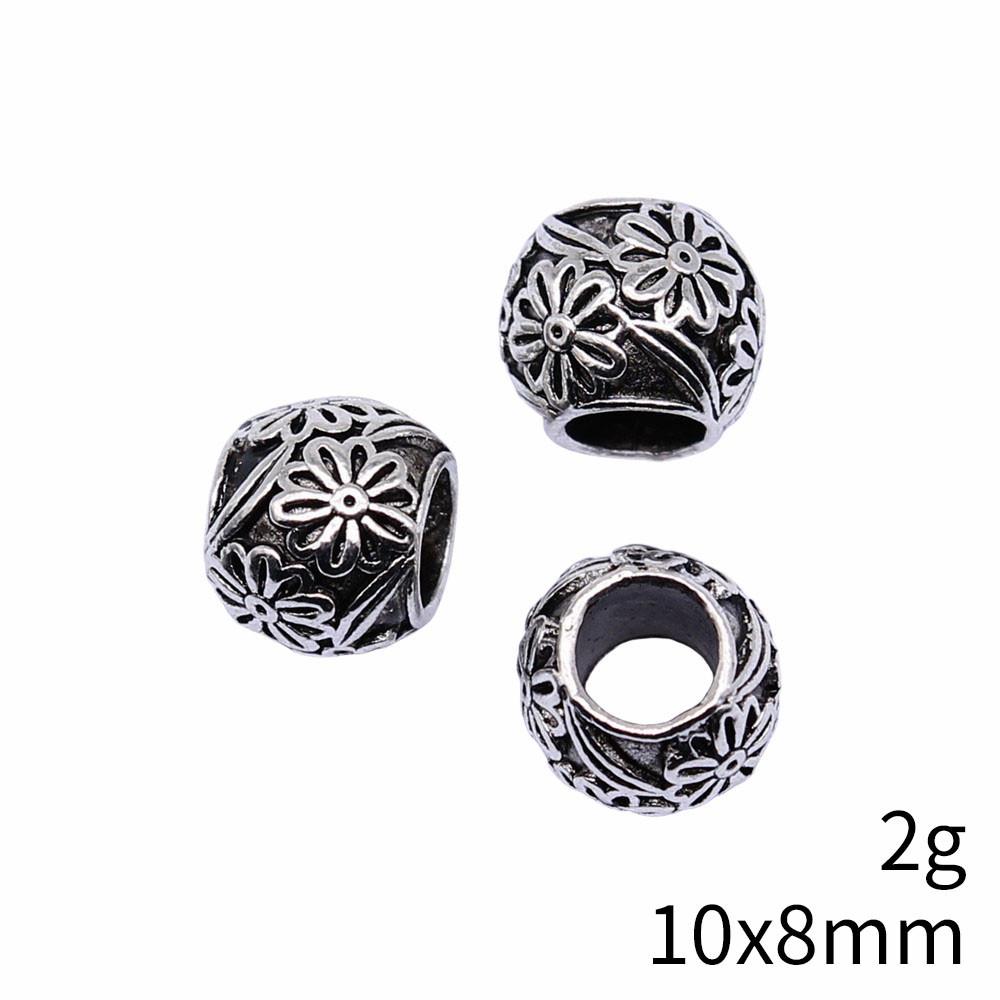 Bead Pendant Accesories Macroporous Big Hole Beads Loose Spacer Accessories Parts Metal Beads Accessories For Women