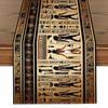 Egyptian Art Themed Linen Table Runner | Retro Elements & Artistic Patterns | Dressing Table Scarf