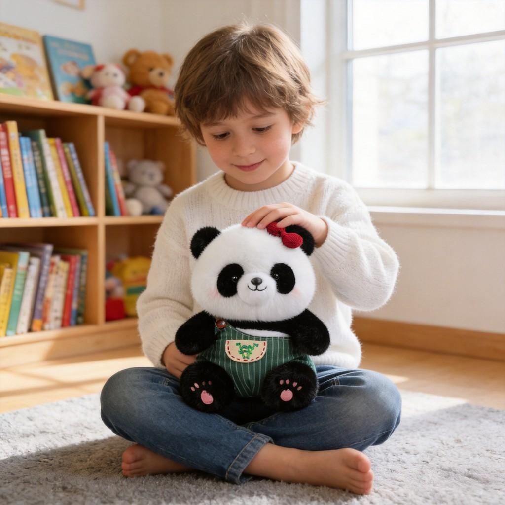 Süßes Anzieh-Panda-Stofftier mit beruhigenden Eigenschaften für Kinder, Geburtstagsgeschenk