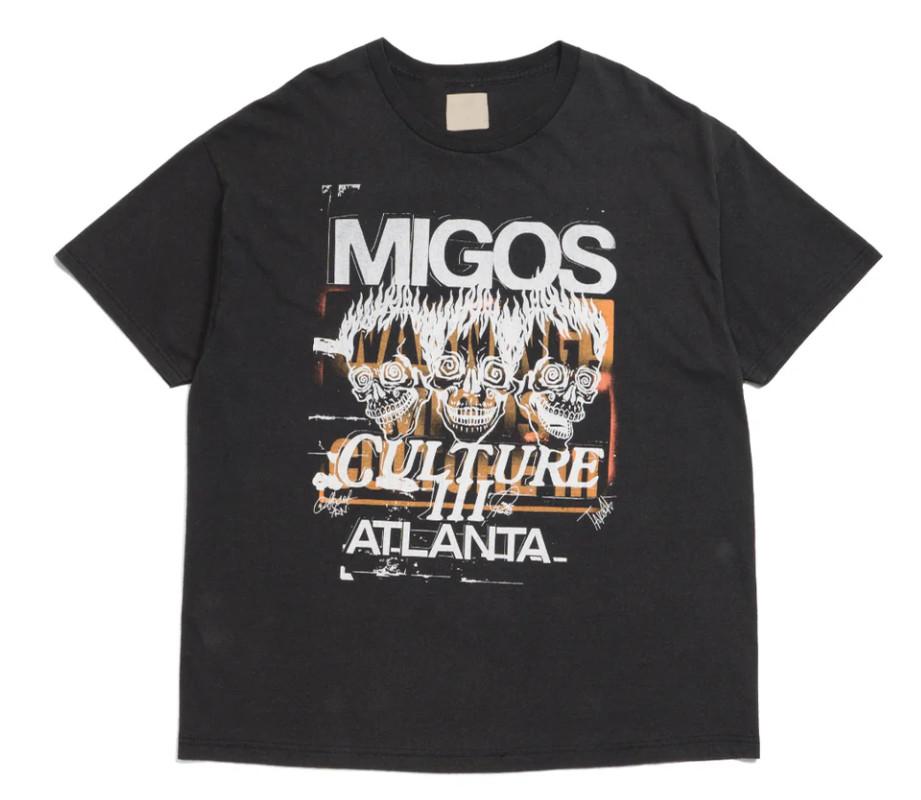 Migos For Culture III Three Skulls TShirt Washed Black Unisex T-Shirt XXXL