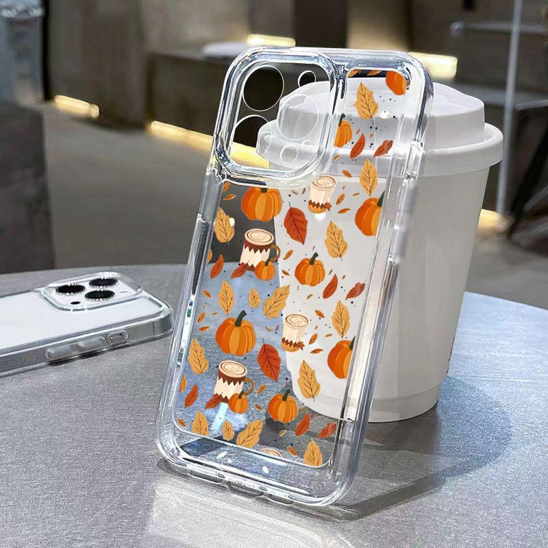 Halloween Pattern Transparent Phone Case For Samsung Galaxy A16 5G A55 A35 A15 A56 S24 Ultra S23 FE S22 S21 S25 Plus Soft Cover