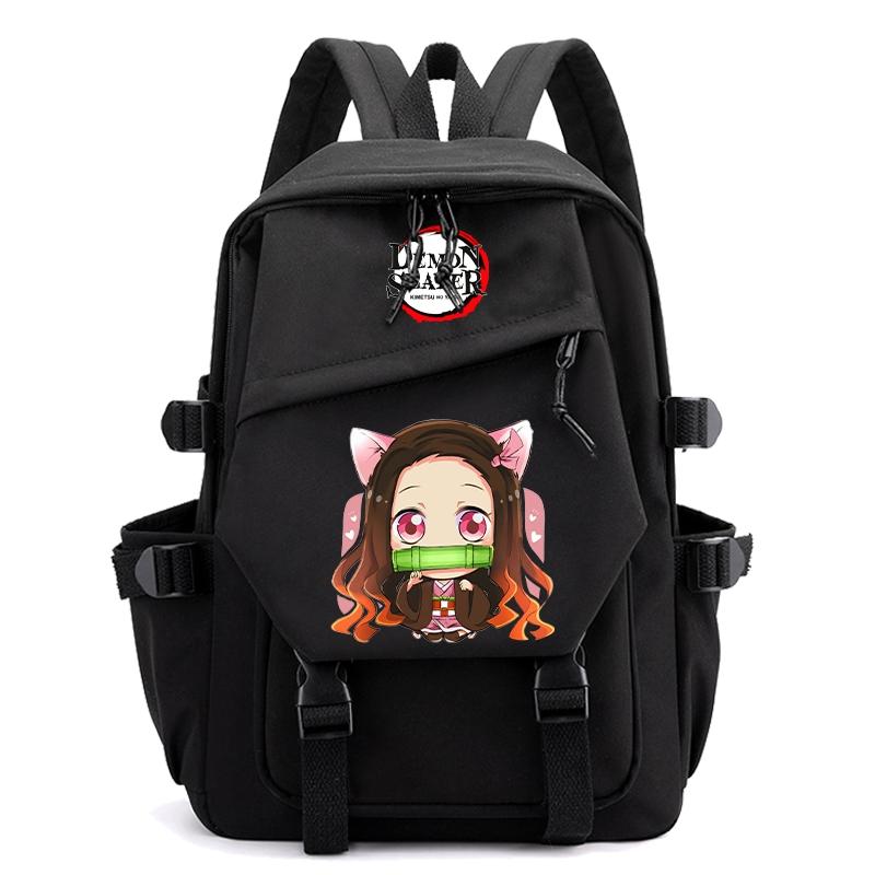 Anime Demon Slayer Ryggsekk Back To Schoolbag for Boy Girl Bookbag for Kid Gaver Menn Dame Reisebag Stor kapasitet ryggsekk