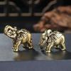 1Pcs Brass Elephant Tea Pot Incense Holder Desk Decoration Solid Copper Statue Figurines Antique Elephant Ornament