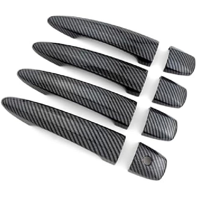 Koolstofvezelkleur Buitendeurhandvat Cover Trim voor Nissan Altima Sentra 2020-2025 X-Trail T33 Rogue 2021-2024 Qashqai Accessoires Decor (met