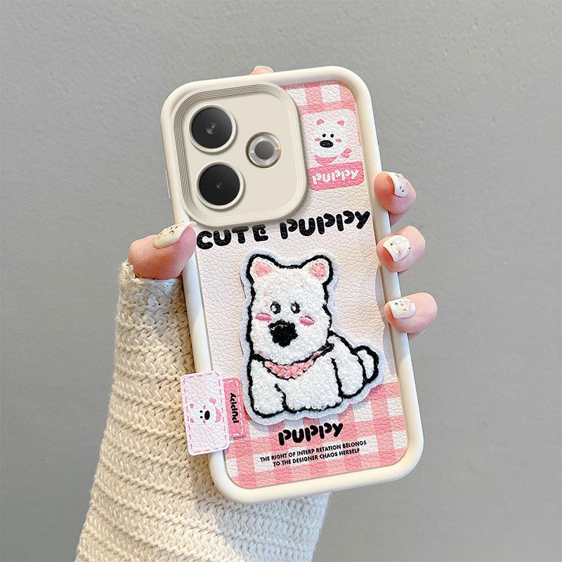 KEYSION Cartoon Cute Plush Embroidery Case for OPPO A5 Pro 5G with Lanyard Silicone Shockproof Phone Cover for OPPO A5 Pro