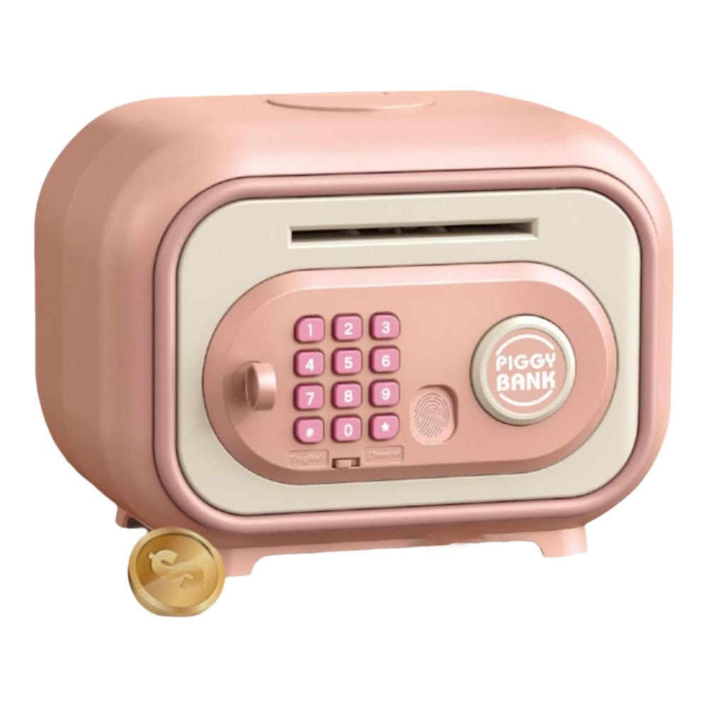

ATM Toys Gift Piggy Bank Fingerprint Password Coins Cash Saving Bank New Money Saving Box Home светло-розовый