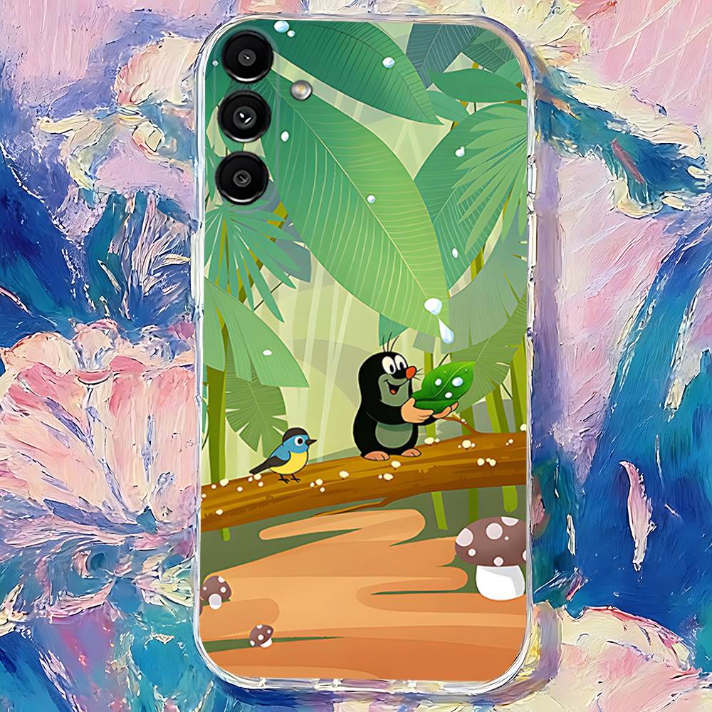 Cartoon cute Little M-Mole Phone Case For Samsung S30,S25,S24,S23,S21,S22,S20,S10,5G,FE,lite,PIus,Ultra Transparent Cover