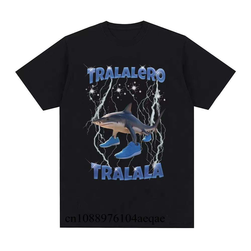 Tralalero Tralala T-Shirt Men's Womens Fashion Graphic Outfit Summer Holiday Trendy Y2K Tops Short Sleeve Saying Tees Streetwear