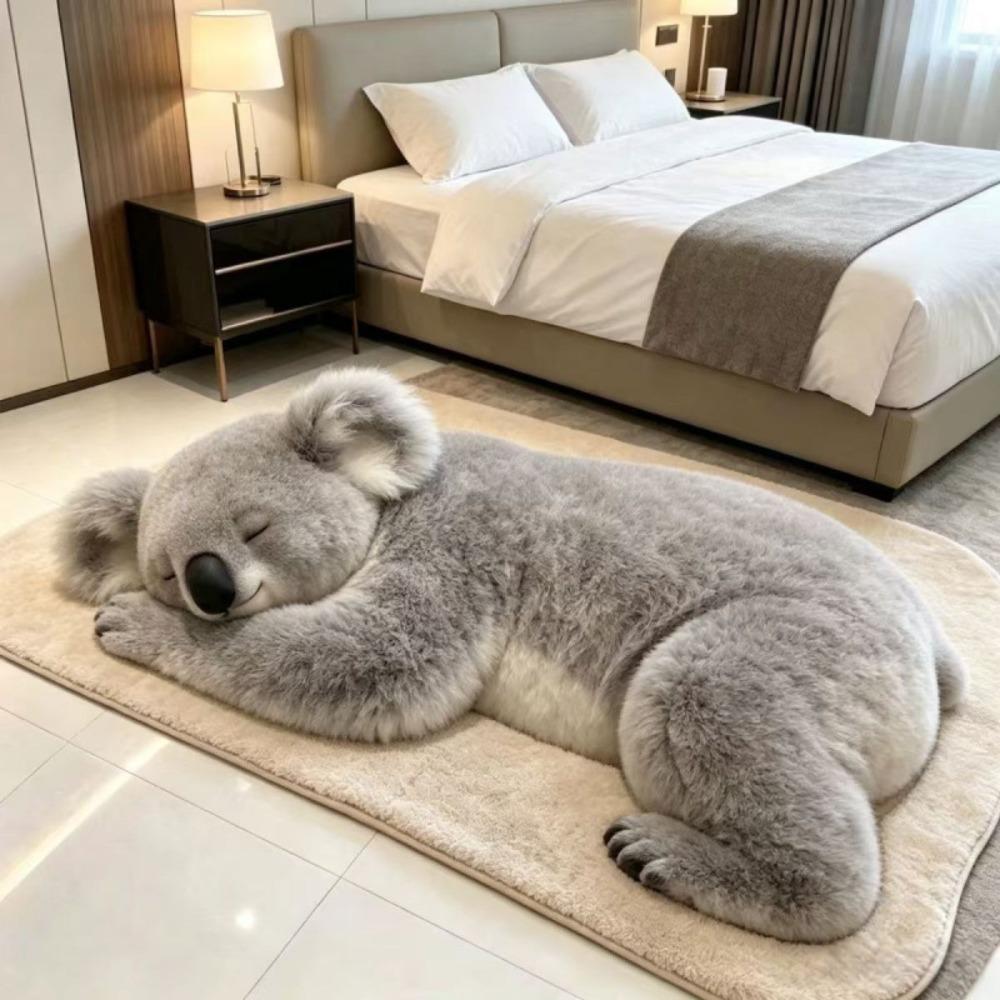 Skin-Friendly Bedroom Floor Mat Faux Cashmere Faux Cashmere Rug Cute Animal Area Rug Balcony