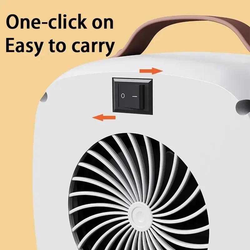 Home mini multifunctional air heater, silent powerful small square heater, fast heating fan, office desktop electric heater.