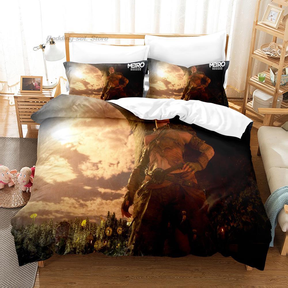 Metro Exodus Bedding Set Single Twin Full Queen King Size Bed Set Aldult Kid Bedroom Duvetcover Sets 3D Print Game Bed Sheet Set
