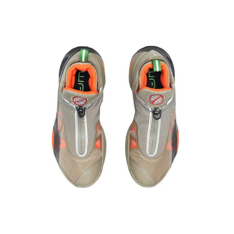 Li Ning All City 8 V2 Wade Series Tlumící Protiskluzové Odolné Proti Opotřebení Středně Vysoké Basketbalové Boty Pánské Basketbalové Boty Khaki ABAQ023-21