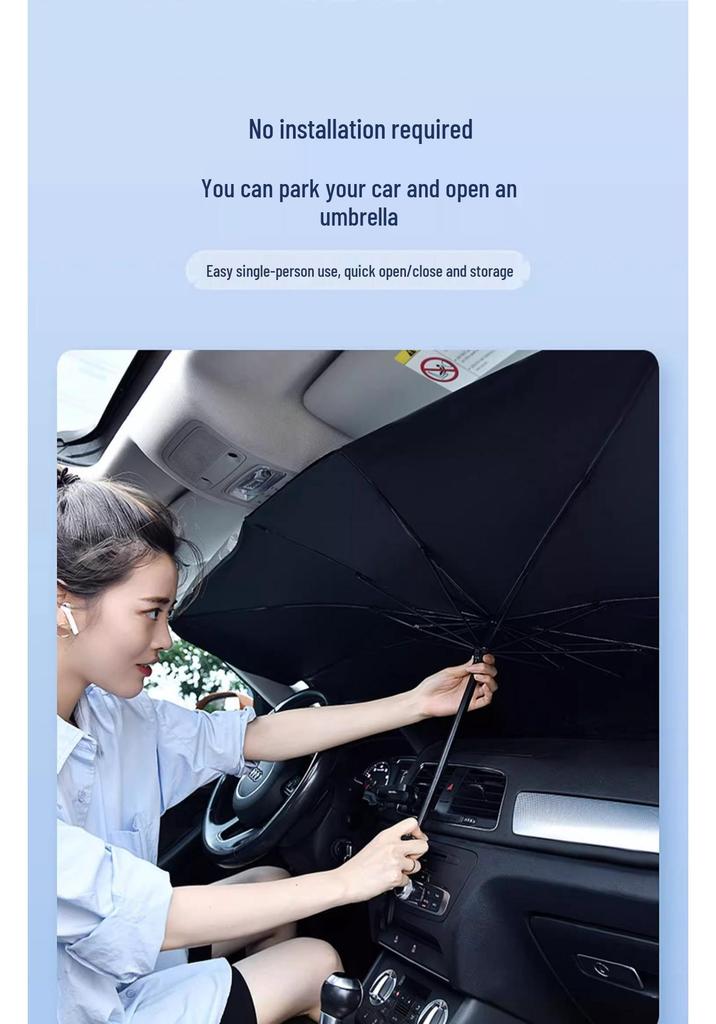 Retractable Car Sunshade Umbrella: UV Protection & Heat Insulation for Windshield
