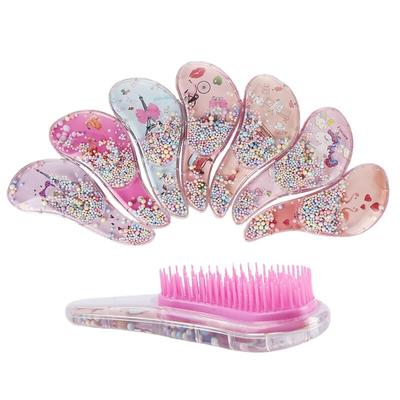Neuer süßer Friseurkamm für Kinder, Anti-Knoten-Massage, fließender Perlen-Haarkamm, für Kinder, Mädchen, zum Anziehen, Make-up, Spielzeug, Geschenke